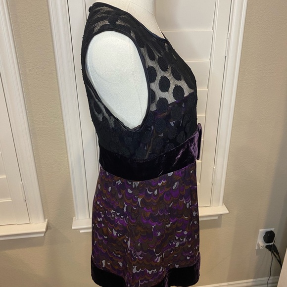 NWOT “NANETTE LEPORE” PURPLE VELVET BLACK POLKA DOT SLEEVELESS TOP – SZ 6 - Picture 13 of 13